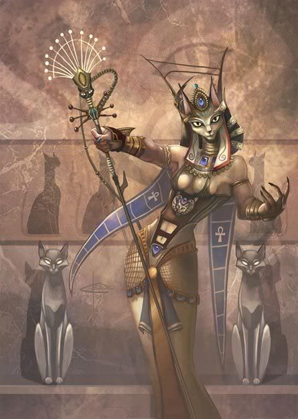 Egyptian Comments & Graphics Egyptian Cat Goddess, Gods Of Egypt, Egyptian Cat, Oh My Goddess, Egyptian Mythology, Egyptian Goddess, Goddess Art, Mythological Creatures, Egyptian Gods