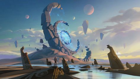 ArtStation - Portal, Terraform Studios Space Environment Concept Art, Portal Concept Art, Portal Drawing, Fantasy Portal, Space Portal, Portal Art, Portal Design, Environment Painting, Location Inspiration