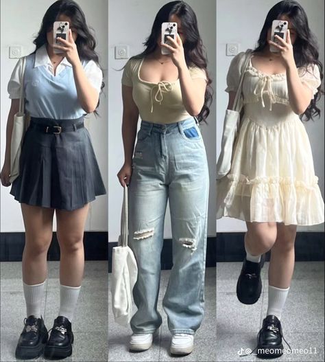 Korea Outfits, Chubby Outfit Ideas, Outfits For Chubby Girls, Chubby Style, Curvy Casual Outfits, Ukay Ukay, Hi Babe, Ropa Aesthetic, Chubby Fashion