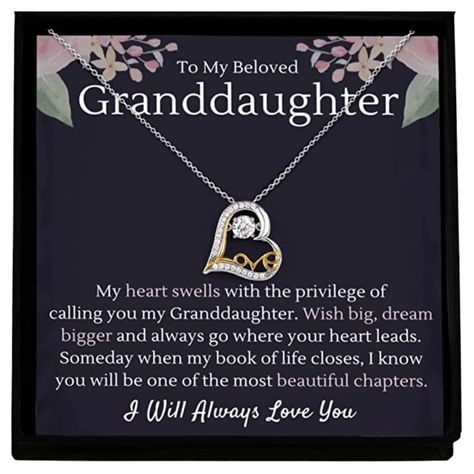 Grandpa Granddaughter, To My Granddaughter, Granddaughter Birthday, Jesus Prayer, Grandma And Grandpa, Silver Heart Necklace, Black Gift Boxes, Always Love You, Girls Jewelry