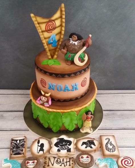 Moana Tafiti Birthday Cake, Maui Themed Birthday Party For Boys, Ranch Cookies, First Birthday Theme Boy, Tropical Birthday Cake, 3rd Birthday Party For Boy, Moana Birthday Cake, Moana Birthday Party Theme, Moana Theme Birthday