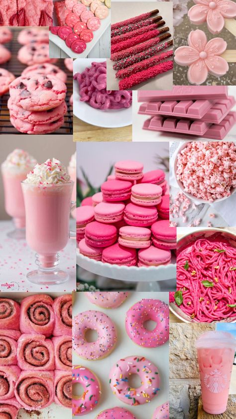 Pink foods slay Pink Snacks For Picnic, Girly Snacks Ideas, Pink French Fries, Savoury Pink Foods, Pink Snack Ideas For Party, Pink Meal Ideas, Pink Treat Ideas, Pink Party Appetizers, Pink Food Board Ideas