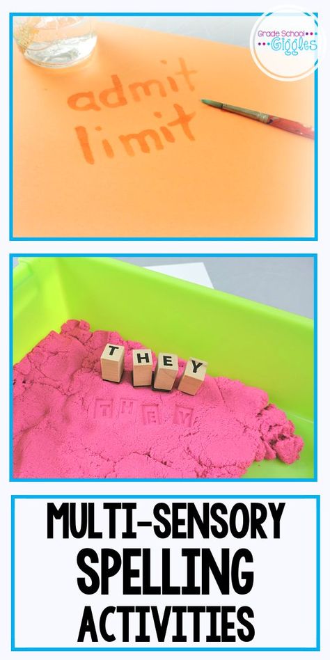 Kids Sight Words, Spelling Word Activities, Spelling Centers, Spelling Word Practice, Multisensory Phonics, Sensory Classroom, Sensory Words, Multisensory Teaching, Multi Sensory Learning