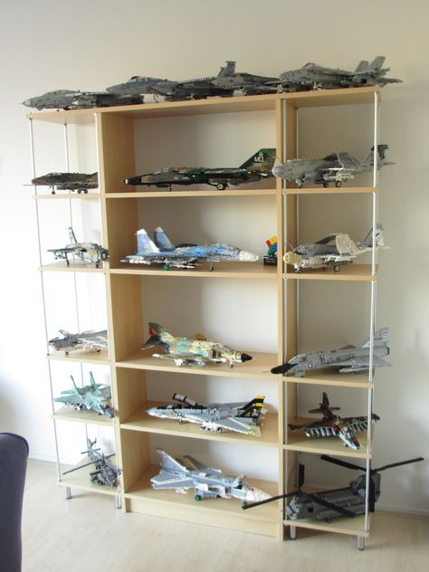 Aircraft shelves (Feb 2016) | Flickr - Photo Sharing! Model Airplanes Display, Home Shelves Ideas, Home Shelves, Model Airplanes Kit, Model Display, Shelves Ideas, Airplane Fighter, Lego Military, Model Images