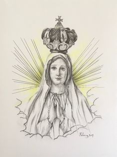 Mother Mary Sketch, Mother Mary Drawing, Mary Blessed Mother, James Rodrigues, Drawing Calligraphy, Christian Drawings, Jesus Drawings, Piano Art, Religious Artwork