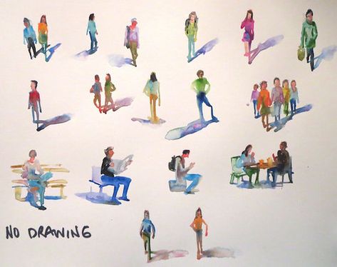 page of people - watercolour | by Nora MacPhail Watercolour People, Watercolor Course, Watercolor Figures, Sketches Of People, Watercolor Paintings For Beginners, Watercolor Lessons, Watercolour Inspiration, Watercolor Paintings Easy, Painting People