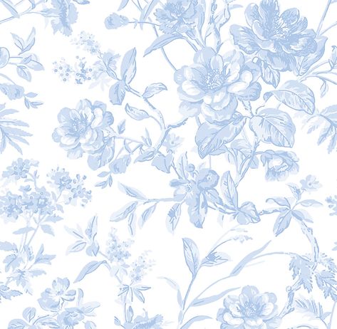 French Toile Printed Fabric-Soft Blue - Linen Salvage Et Cie Floral Print Bedding, Pretty Cottage, Toile Print, Toile Pattern, Floral Toile, French Toile, Blue Toile, Toile Fabric, Blue And White Floral