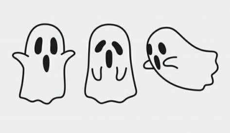 Gost Drawings Halloween, Simple Ghost Drawing, Cutesy Drawings, Cute Halloween Drawings Doodles, Learning Addition, Cute Halloween Drawings, Hipster Drawings, Halloween Creatures, Ghost Drawing