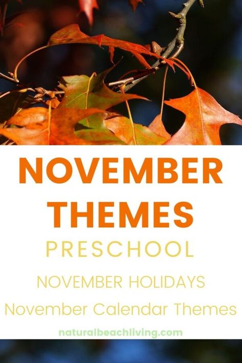 November Themes, Holidays and Activities for Kids and Adults, Find lots of Fun November Themes, Holidays and Activities here. November Preschool Themes, This list is full of Monthly themes and Calendar ideas plus November Holidays and Fall Preschool Activities like ways to enjoy autumn and Fall Themes that focus on nature, Thanksgiving, kindness, being thankful and so much more. November Themes For Preschool, Pe Games For Kindergarten, November Preschool Themes, Themes Preschool, Themes For Preschool, Preschool November, November Themes, November Lesson Plans, November Preschool