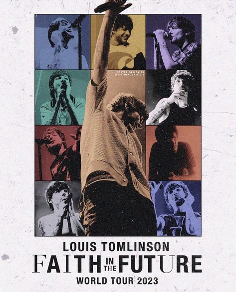 Singer Album Cover, Eras Tour Design, Album Cover Vintage, Louis Tomlinson Poster, Tour Design, One Direction Louis, Faith In The Future, Fan Poster, Future World