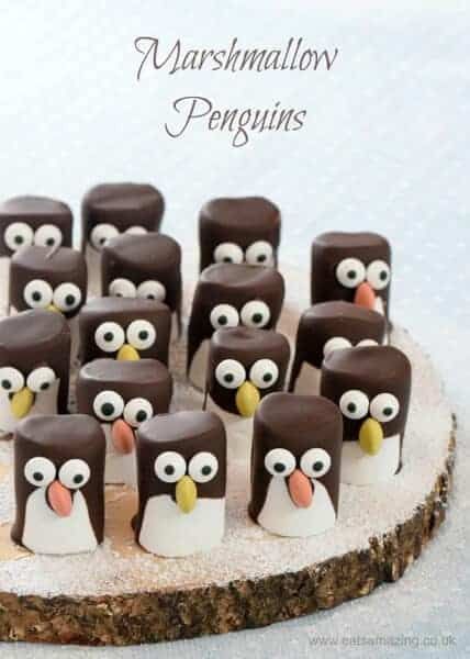 Marshmallow Penguins, Kids Christmas Food, Jul Kaka, Kotak Bento, Christmas Food Ideas, Penguins Christmas, Christmas Candy Homemade, Fest Mad, Kreative Snacks