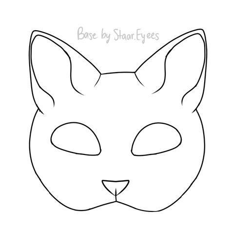 Therian Mask Base Drawing, Therian Mask Template, Free Therian Mask Ideas, Cat Mask Template, Therian Mask Base, Therians Mask, Base Template, Mask Template Printable, Black Cat Drawing