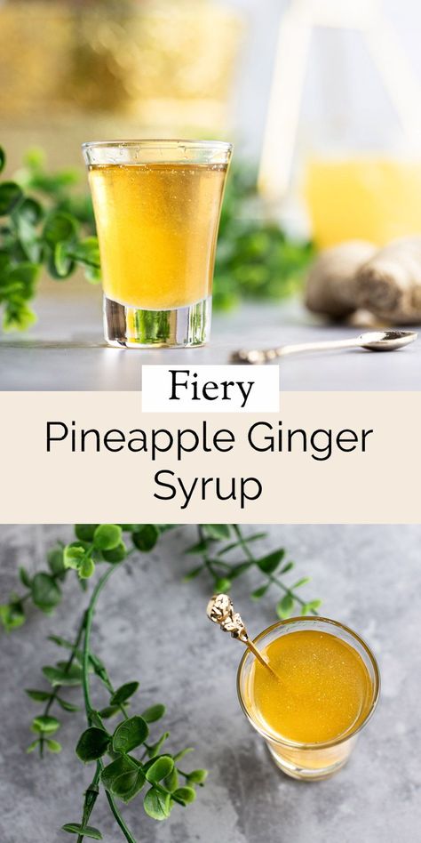 This fiery Starbucks pineapple ginger syrup is full of bold flavor. Not only is this the perfect syrup for the classic Starbucks pineapple matcha, but it can be used in many other drinks as well. It’s easy to make in 20 minutes, using only three ingredients. Pineapple Simple Syrup, Pineapple Matcha, Healthy Syrup, Homemade Syrups, Matcha Cocktail, Cream Sauces, Homemade Starbucks, Strawberry Simple Syrup, Coffee Syrups