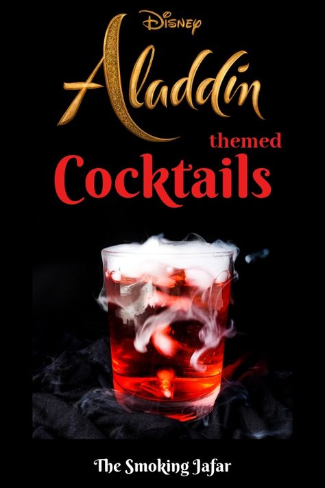 Aladdin Inspired Cocktails | Tales of One Mom's Mess Aladdin Themed Drinks, Aladdin Dinner Ideas, Cocktails Inspired By Movies, Aladdin Recipes, Aladdin Cocktail, Geeky Recipes, Disney Meals, Aladdin Wedding, Disney Movie Night Food