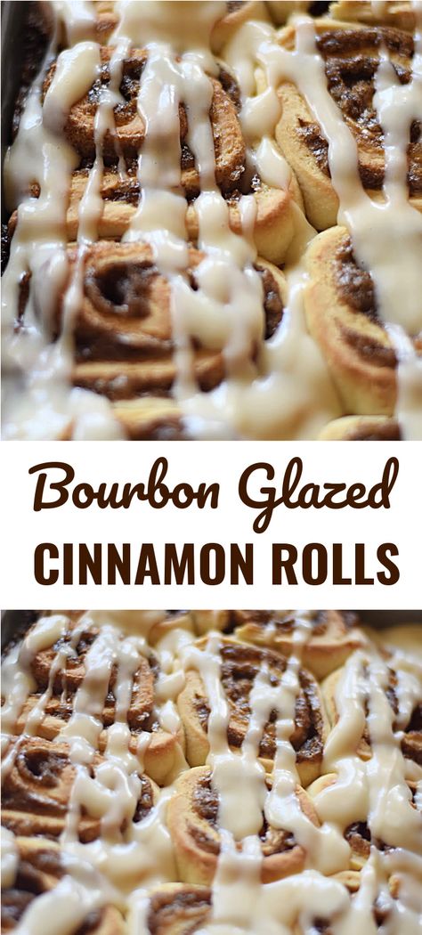 Bourbon Glazed Cinnamon Rolls - My Pretty Brown Eats Bourbon Cinnamon Rolls, Glazed Cinnamon Rolls, Homemade Cinnamon Rolls Recipe, Cinnamon Roll Glaze, The Best Cinnamon Rolls, Healthy Pies, Cinnamon Roll Icing, Cinnamon Bun Recipe, Rolls Homemade