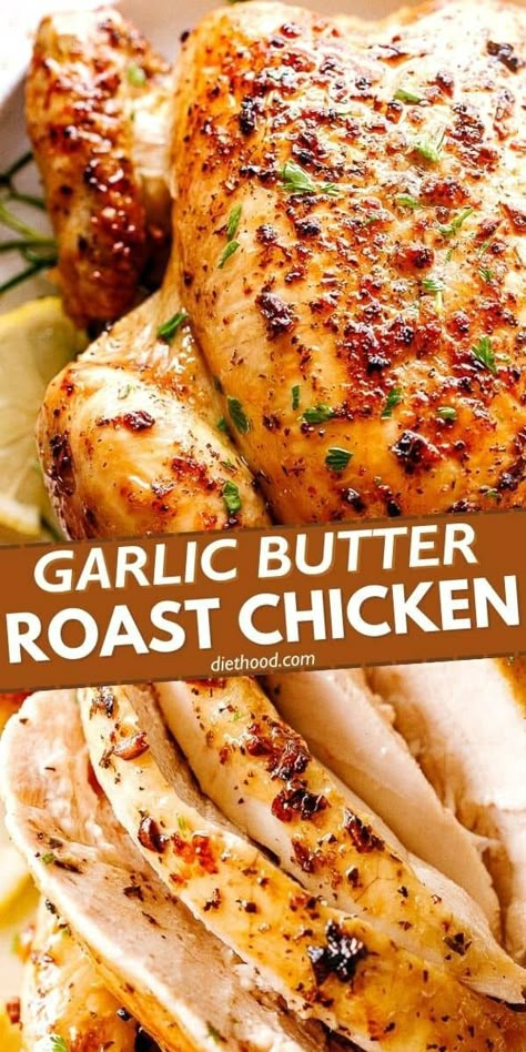 How to roast a chicken that's bronzed, juicy, and full of flavor! A simple method for perfect whole roasted chicken with garlic and herbs. Whole Chicken Recipes Oven, Best Roast Chicken, Simple Roast Chicken, Whole Baked Chicken, The Best Roast, Best Roasted Chicken, Easy Roast, Best Roast, Roast Chicken Recipe