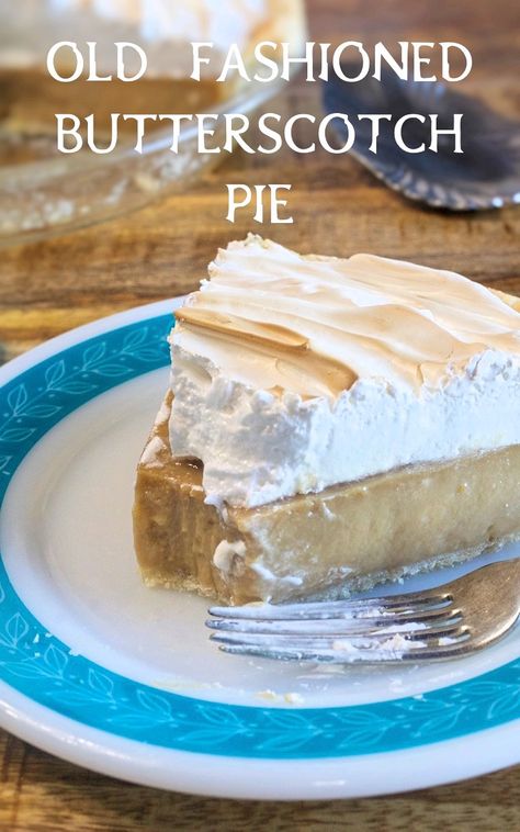 This Homemade Butterscotch Cream Pie is over the top delicious! You will never make pudding from a box again. It’s made with brown sugar, half & half and eggs and super easy. Store-bought pudding just doesn’t compare to this homemade version. #butterscotchpie #pie #pierecipes #creampie Homemade Butterscotch Pie, Butterscotch Cream Pie, Butterscotch Pie Recipe, Sugar Cream Pie Recipe, Homemade Butterscotch, My Country Table, Sugar Cream Pie, Butterscotch Pie, Pie Pops