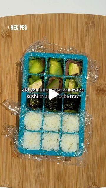 Recipes on Instagram: "This trick for perfect rolls of sushi is a game changer!🍣🧊 Grab an ice cube tray for your next sushi-making dinner night and watch your sushi layer to perfection!😍🙌 Would you try this?✨ #sushi #sushimaking #hack #sushiicecubetray #sushihack #icecube #tray #icecubetray #fun #easy #host #idea #inspo #cool #trick #recipe #easyrecipe #fyp" Sushi In Ice Cube Tray, Ice Tray Sushi, Ice Cube Tray Sushi, Layered Sushi, Crab Sushi, Spicy Crab, Sushi Making, Making Dinner, Dinner Night