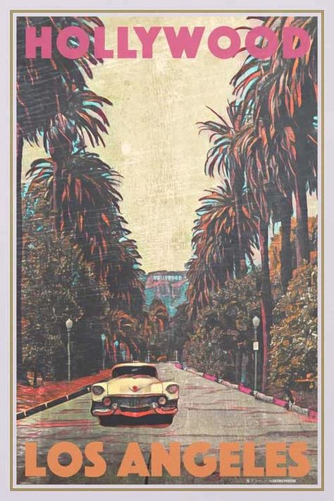 Best-Sellers Art Prints by My Retro Poster – MyRetroposter Apartment Prints, Los Angeles Poster, Hollywood Poster, 90s Stuff, Retro Art Prints, Hollywood Vintage, Poster Vintage Retro, Collage Mural, Vintage Poster Design