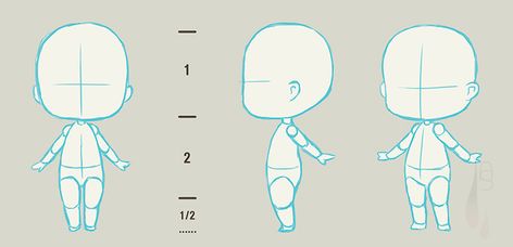 A tutorial on how to create a chibi character. Chibi Side Profile, Draw Chibi, Character Turnaround, Chibi Body, Chibi Sketch, Figure Sketching, 캐릭터 드로잉, Chibi Characters, Chibi Drawings