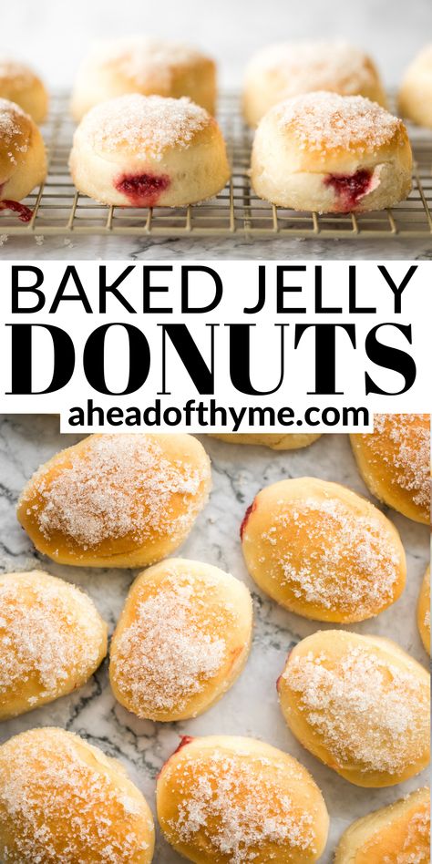 Jelly Donuts Recipe, Jelly Donuts, Strawberry Filled Donuts, Jam Donut, Doughnut Recipe Easy, Donut Filling, Jelly Doughnuts, Donuts Donuts, Homemade Donuts Recipe