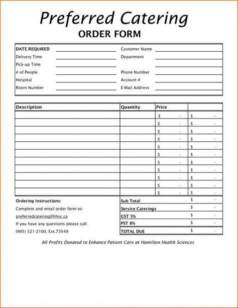 Catering Order Form Order Sheet Template, Catering Menu Design, Photography Order Form, Finance Template, Venue Business, Purchase Order Form, Order Form Template Free, Estimate Template, Bbq Catering