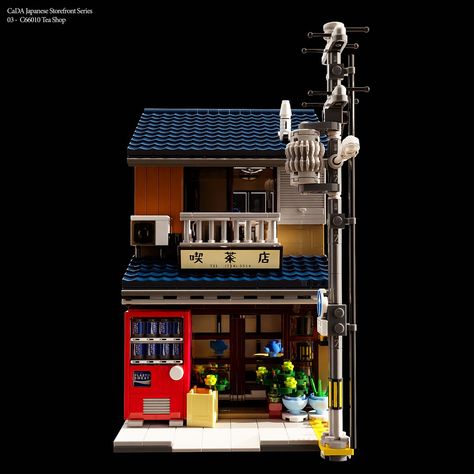 Japanese Store Fronts, Japanese Tea Shop, Japanese Machiya, Japanese Shop, 3d Inspiration, Shop Lego, Base Ideas, Japan Store, Chara Design