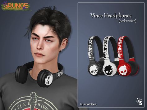 The Sims Resource - Sims 4 - Accessories - WisteriaSims - For Men - Vince Headphones for men Sims 4 Cc Male Headphones, Sims 4 Cc Clothes Male Accessories, Sims 4 Cc My Chemical Romance, Sims 4 Cc Sunglasses Male, Sims 4 Cc Choker Male, Sims Headphones Cc, Backwards Cap Sims 4 Cc, Mcr Sims 4 Cc, Ts4 Headphones Cc