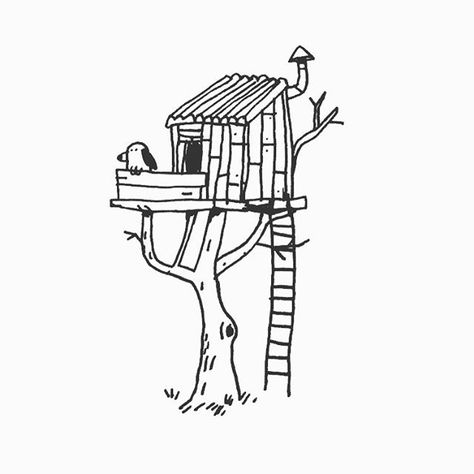 Lookout Day 8 (yesterday's) #inktober - #inktober2016 #treehouse #den #nature #dog #adventure #cabin #tree #doodle #ink #drawing #sketchbook #illustration Treehouse Tattoo, Bird House Illustration, Tree House Logo, Cabin Drawing, Cabin Tattoo, Cabin Tree, Tree House Drawing, Pilot Tattoo, Tree Monster