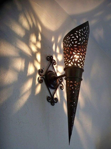 Moroccan Wall, Ceramic Wall Lights, Deco Luminaire, Lantern Chandelier, Iron Lamp, Lantern Lamp, Lampe Design, Wall Lantern, Wood Light