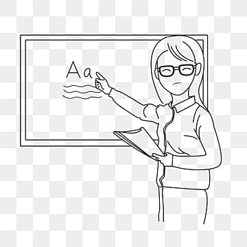 Teacher Teaching Drawing, Teacher Drawing Cartoon, Teacher Drawing Sketch, Teacher Drawing Easy, Teacher Sketch, Teacher Drawing, Tea Drawing, Teachers Day Drawing, Painting Clipart