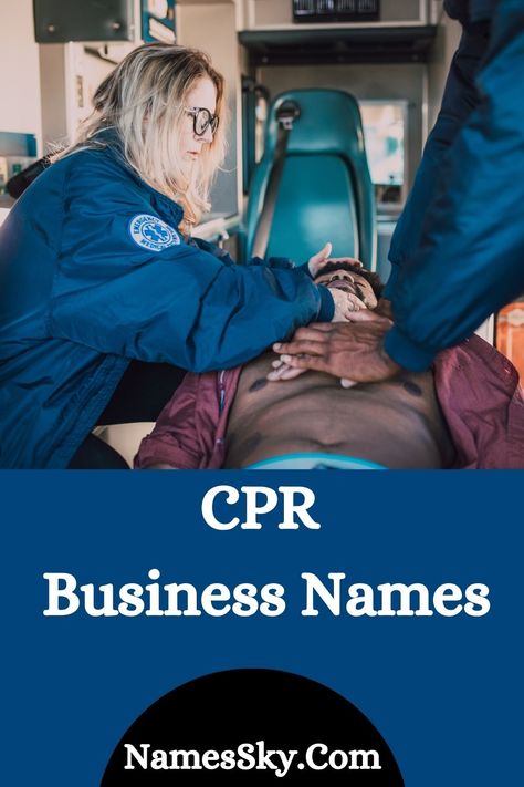 Here are some collections of CPR Business Names. CPR, or Cardiopulmonary Resuscitation, stands as a life-saving procedure for situations where a person’s heart or breath ceases. It requires the use of both chest compressions and rescue breaths to manually help in the circulation of oxygenated blood throughout the body. @cprsavers @melacprm @cprovensal @cardiopulmonary1 @cardiorehab Cpr Instructor Business, Cpr Business, Cpr Instructor, Cardiopulmonary Resuscitation, Names Ideas, S Heart, Name List, Cpr, Business Names