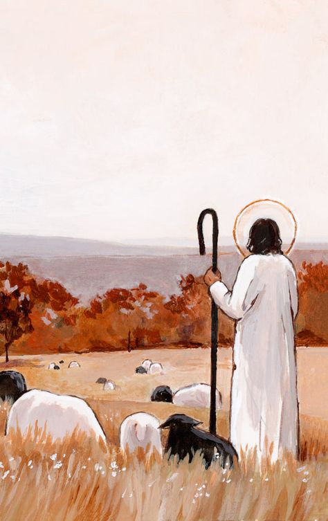 Paige Payne Creations, The Good Shepherd Art, Jesus Illustration Art, Christian Illustration Art, Jesus Watercolor Painting, Jesus Painting Easy, Lds Paintings, Jesus And Me Illustration, Paintings Of Jesus