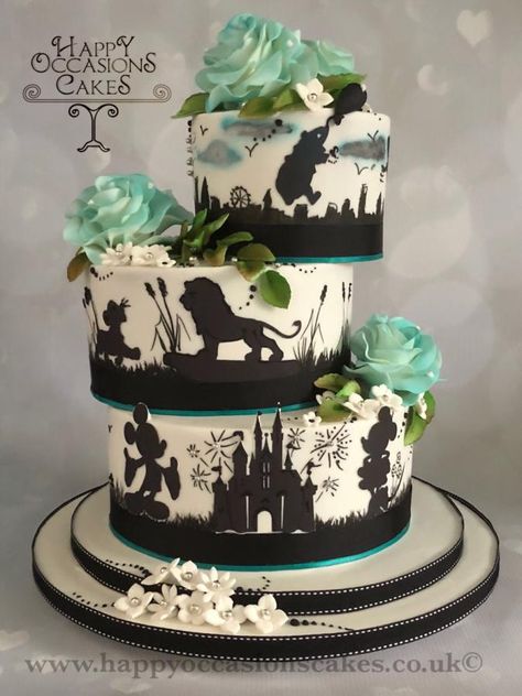 Silhouette Wedding cake  by Paul of Happy Occasions Cakes. - http://cakesdecor.com/cakes/304648-silhouette-wedding-cake Silhouette Cakes, Superhero Wedding Cake, Beast Silhouette, Doctor Who Cakes, Disney Wedding Cake Toppers, Beauty And The Beast Silhouette, Zelda Cake, Silhouette Wedding Cake, Disney Themed Cakes