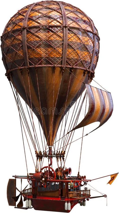 Steampunk Hot Air Balloon, Zeppelin Balloon, Balloon Graphic, Steampunk Ship, Airship Balloon, Hot Air Balloon Craft, Hot Air Balloons Art, Flying Ship, Hot Air Balloon Design