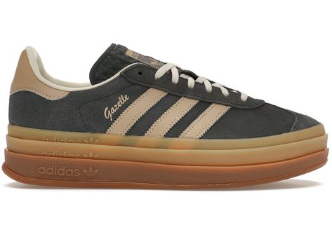 Buy and sell StockX Verified adidas shoes on StockX including the adidas Gazelle Bold Grey Magic Beige Gum (Women's) and thousands of other sneakers with price data and release dates. Adidas Gazelle Green, Grey Magic, Tan Adidas, Adidas Brown, Summer/fall Outfits, Adidas Gazelle Bold, Gazelle Bold, Black Tennis Shoes, Bold Shoes