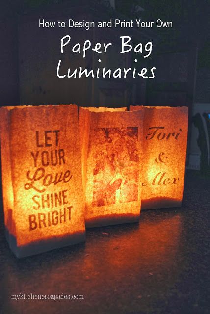 Make your own luminaries with this tutorial. Print them on paper bags from your printer at home and perfect for a party or wedding decor Paper Luminaries, Luminary Diy, Luminaries Bags, Relay For Life, Ecole Art, Wedding Activities, Unique Diy Gifts, Paper Bags, Primitive Decorating