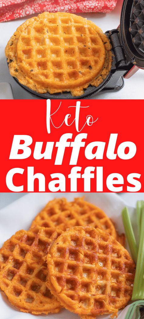 Chicken Chaffles, Chicken Chaffle, Savory Chaffles, Mini Waffle Recipe, Keto Buffalo Chicken, Dash Recipe, Waffle Iron Recipes, Chaffle Recipe, Waffle Maker Recipes