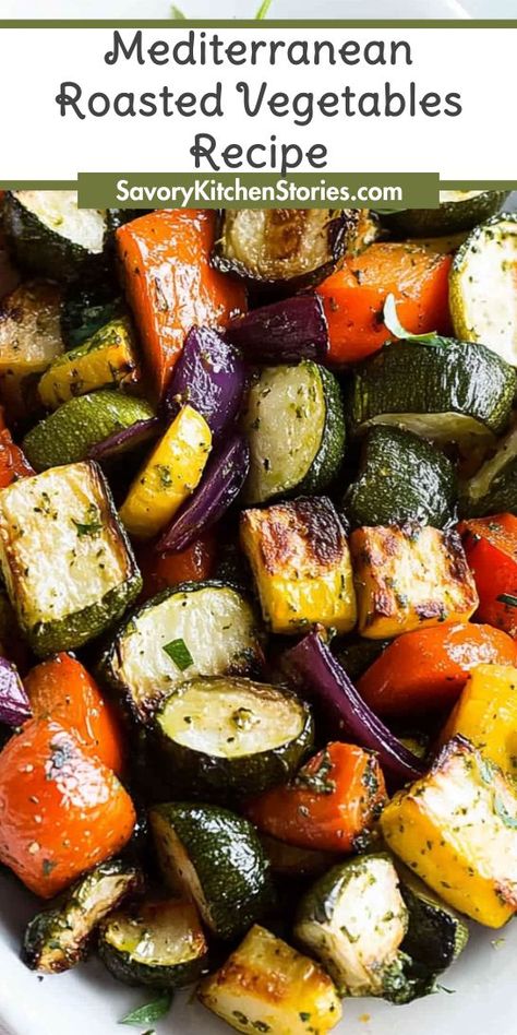 Meat And Veggies Diet, Roasted Vegetable Medley Thanksgiving, Mediterranean Diet Recipes Heart Healthy, Mediterranean Diet Marinades, Mediterranean Diet Main Dish Recipes, Oven Roasted Mediterranean Vegetables, Medditeranean Stuffed Peppers, Meals With A Lot Of Veggies, Vegetable Medley Side Dishes