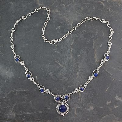 Regal Necklace, Lapis Lazuli Jewelry, Lapis Lazuli Pendant, Fairy Jewelry, Lapis Lazuli Necklace, Fancy Jewelry, Royal Jewelry, September Birthstone, Blue Necklace