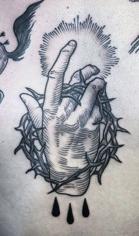 Christian Tattoos Men, Biblical Tattoos, Bible Tattoos, Woodcut Tattoo, Engraving Tattoo, Torso Tattoos, Realistic Tattoo Sleeve, Saved Tattoo, Tattoo Project