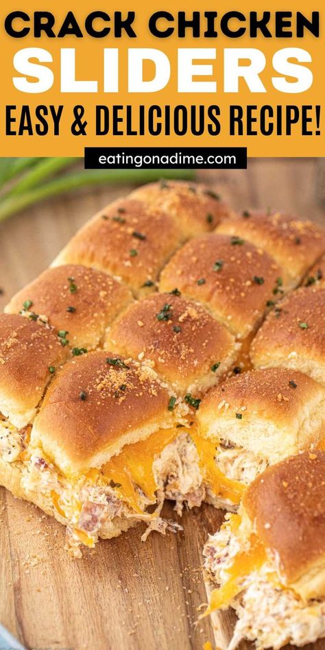 Baked Sliders Recipes Hawaiian Rolls, Easy Chicken Sliders, Sliders Recipes Hawaiian Rolls, Sliders Recipes Chicken, Easy Shredded Chicken, Slider Sandwiches, Chicken Sliders, Shredded Chicken Recipes, Chicken Sandwich Recipes