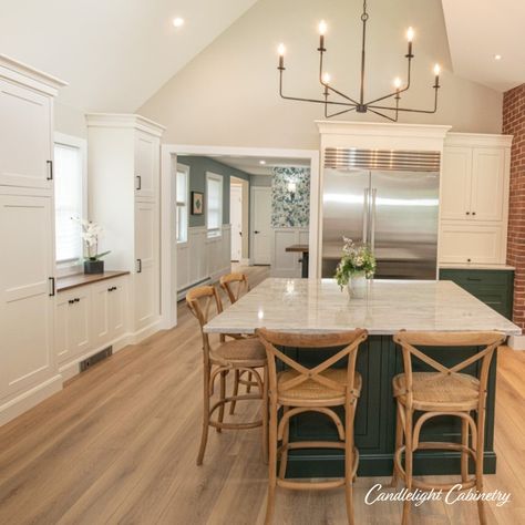 Earthy tones are here to stay. 🌿🪵🤩 💫 Cabinets: Candlelight Cabinetry 🚪Door: Manchester 🎨 Color: Ivy & Aurora White ⭐️ Designed by: Lea Kelsey at @3w_design_inc 📸 Photographer: @lleephoto #earthy #kitchendesign #kitchengoals #kitcheninspiration #homedecor Candlelight Cabinetry, Earthy Kitchen, White Design, Earthy Tones, Kitchen Inspirations, Room Inspo, Kitchen Design, White, Color