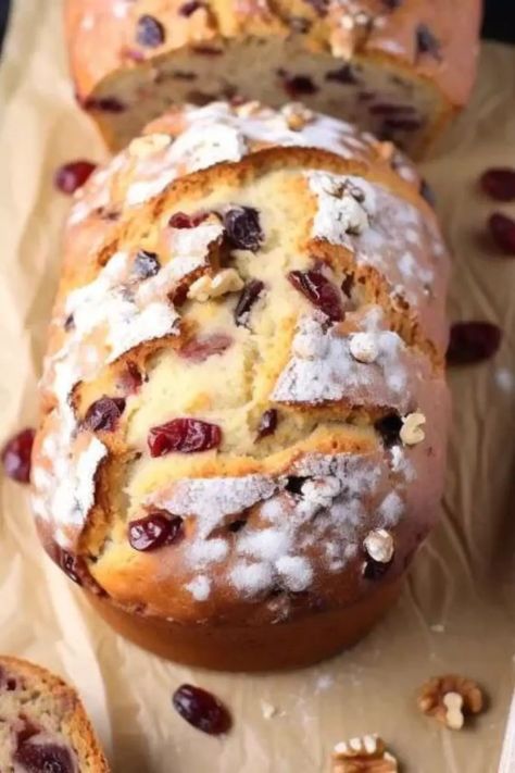 Costco Cranberry Walnut Bread Recipe Orange Cranberry Bread Taste Of Home, No Knead Cranberry Walnut Bread, Cranberry Walnut Rolls, Costco Cranberry Walnut Bread Recipe, Sweet Quick Bread Recipes, Cranberry Loaf Recipe, Cranberry Yeast Bread, Thanksgiving Breads, Savory Quick Bread Recipes