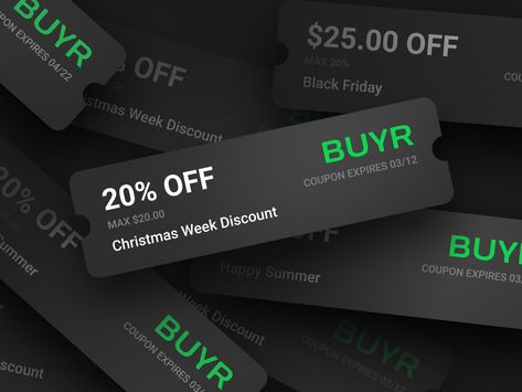 Coupon design for buyr.com by Kirill Gorbunov on Dribbble Discount Coupon Design, Sale Banner Design, Sales Design, Web Design User Interface, User Research, Code Design, Voucher Design, Promotion Design, Discount Design