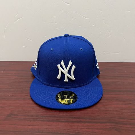 Brand - New Era Hat Model - 59fifty Hat Type - Fitted Team - New York Yankees Color - Blue & White Condition- Brand New Sizes Available; 7 7/8 Blue Ny Hat, Ny Hats, Nyc Hat, Yankees Fitted Hat, Hat New York, New Era Baseball Cap, Yankee Hat, Blue Hats, Yankee Fitted