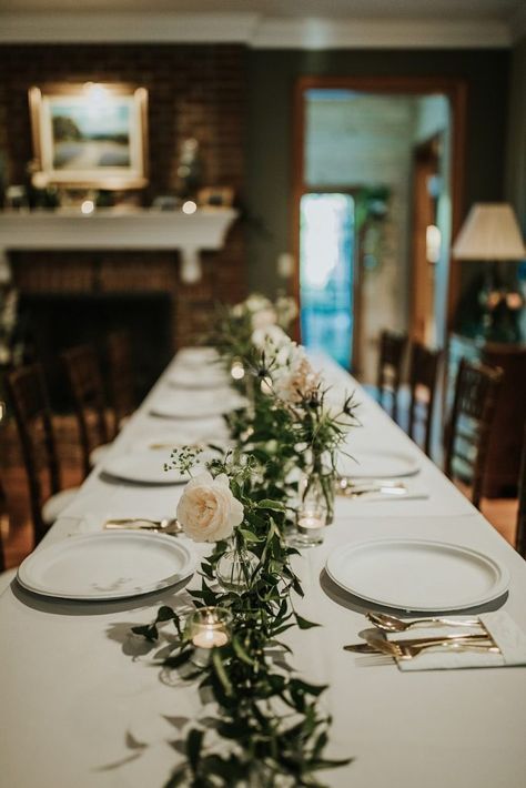 Table Decor Reception, Home Reception, Wedding Reception At Home, Reception Table Decor, Small Wedding Ideas, Wedding October, Indoor Wedding Receptions, Engagement Dinner, Intimate Wedding Reception