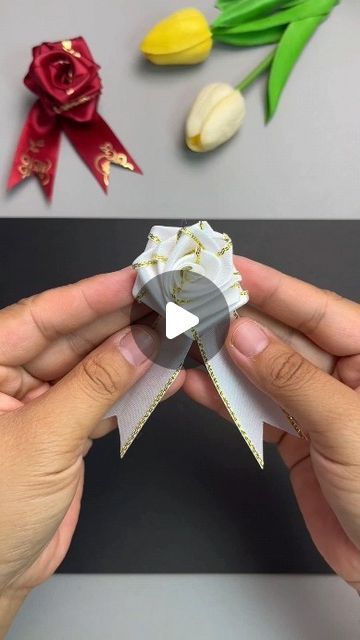 paper crafts creator on Instagram: "Title: How to Make a Beautiful Ribbon Rose: A Folding Technique  Hashtags: #RibbonRose #DIYCrafts #HandmadeFlowers #CraftTutorial #NoGlueNoCut #FoldingTechnique #HandmadeRoses #DIYDecor #CraftingIdeas #CreativeCrafts" Ribbon Folding Techniques, How To Make Rose, Ribbon Crafts Diy, Ribbon Rose, Rose A, How To Fold, Ribbon Roses, Craft Tutorial, Paper Folding