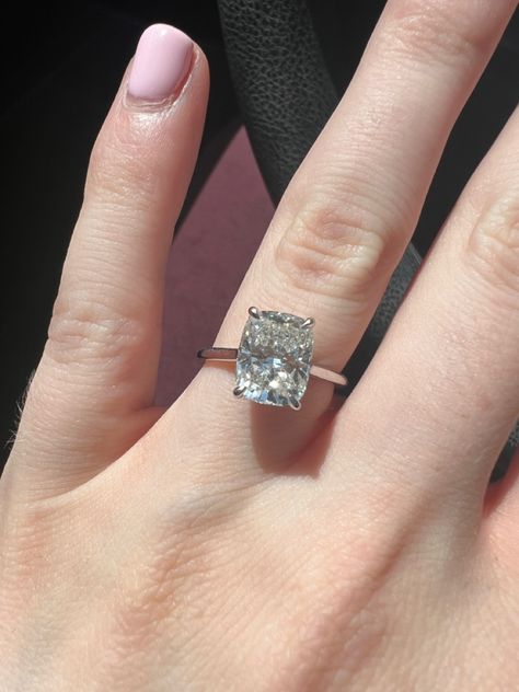 Silver Elongated Cushion Engagement Ring, Elongated Cushion Cut Engagement Ring, Cushion Cut Engagement Ring Solitaire, Cushion Cut Solitaire, Elongated Cushion Cut, Cushion Cut Engagement, Elongated Cushion, Cushion Engagement Ring, Cushion Cut Engagement Ring