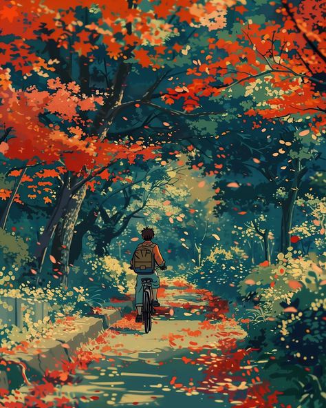 autumn bikeride 🚲🍂 ⠀⠀⠀⠀⠀⠀⠀⠀⠀ 🔗 #chillvibes 🔗 #studioghibli 🔗 #nostalgia 🔗 #animelover 🔗 #cozy 🔗 #goodmood 🔗 #lofi would you ride a bike in a forest like this? Ride A Bike, Persian Food, Ghibli Art, Persian, Forest, Bike, Wallpapers, Collage, Pins